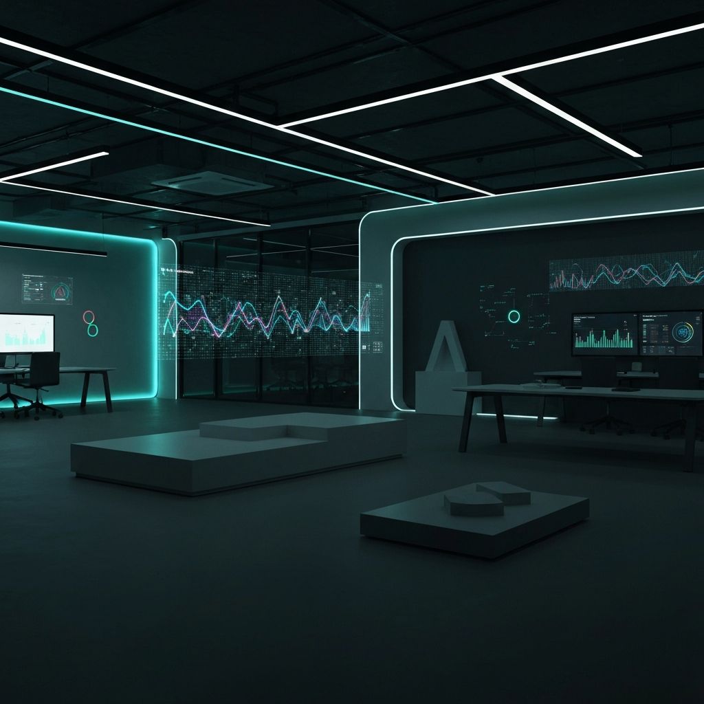 AI-powered data visualization in modern office